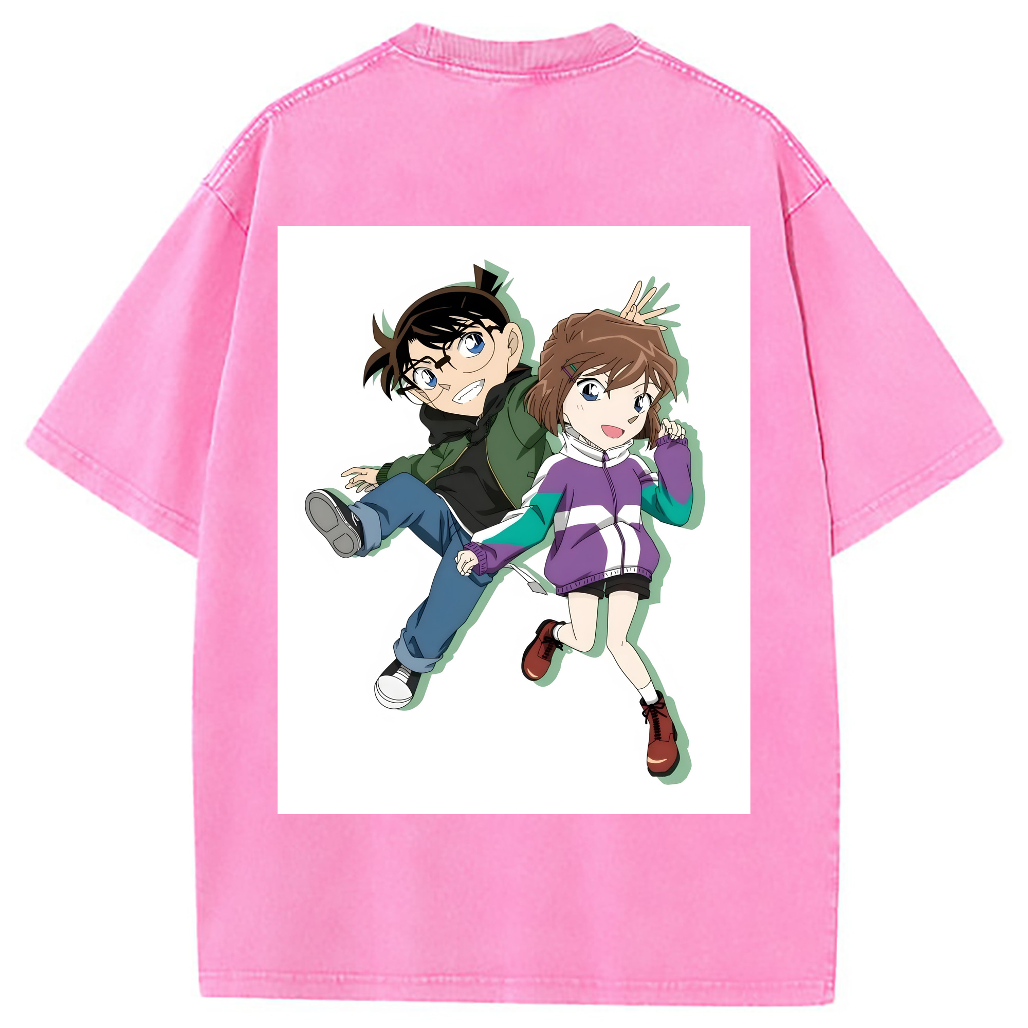 （画像用） 名探偵コナン 灰原 哀 はいばら あい Detective Conan Anita Hailey、Vi Graythorn Haibara Ai 綿100% ヴィンテージ風 半袖Tシャツ（背面プリント）